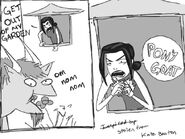 Azula does not appreciate her isle's wild ponygoat's appetite for her garden