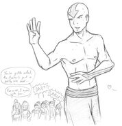 Aang still has a knack for drawing the attention of fan-girls.