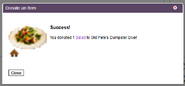 Item successfully donated
