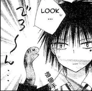 Tsubasa's hand,affected by the chocolate.