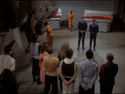 The Man with Nine Lives - Tigh inspects new recruits