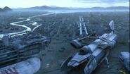 View of the New Caprica City shipyard.