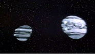 Raiders seen from above (right) and below (left). Note the near-circular nature of their design.