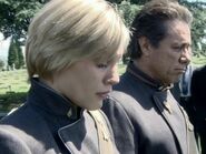 Adama and Starbuck at Zak's funeral