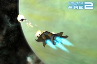 A Razor 6 destroying a pirate ship.