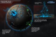 Zitadelle-Planet mit Blauer Artefakt Zitadelle von Vossk kolonisiert