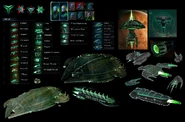 Various Vossk ships, equipment and stations