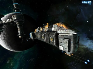 A Terran freighter in GOF2 HD.