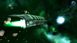 A Vossk freighter in GOF2 HD.