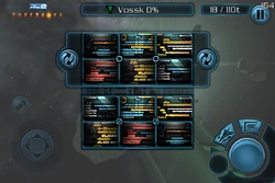 Hacking a destroyed Vossk freighter.