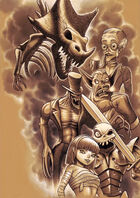 The Ripper in MediEvil: Fate's Arrow alongside Palethorn, Daniel and Kiya.
