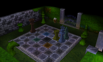 The chess board area.
