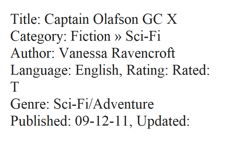 EO Captain Olafson GC X, Galnet Wiki