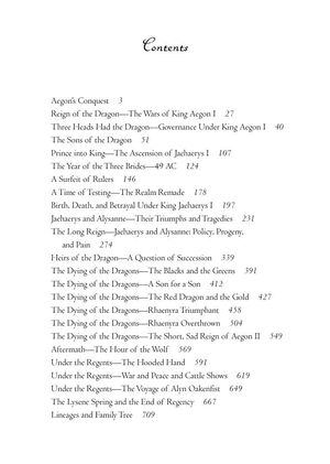 Fire and Blood Contents