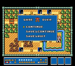 Super Mario Bros. 3, Game Over Dex Wiki