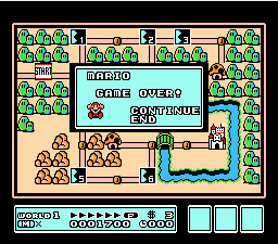 Super Mario Bros. 3, Game Over Dex Wiki