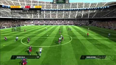 FIFA 11 FC Barcelona with David Villa Gameplay