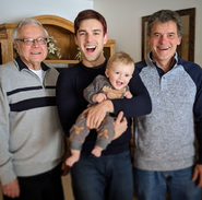 Ollie with his dad, grandpa, and great-grandpa