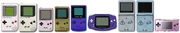 The Game Boy Handhelds Family: Left to Right: Game Boy (1989), Play it Loud! Game Boy (1995), Game Boy Pocket (1996), Game Boy Light (1998, Japan Only), Game Boy Color (1998), Game Boy Advance (2001), Game Boy Advance SP (AGS-001, (2003), AGS-101 (2005)), Game Boy Micro (2005).