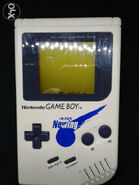 A White Game Boy with an Altus Newing logo on it