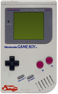 A Game Boy with a Kirin Beverage logo written on the bottom left of the Game Boy