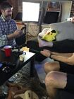 Arin's foot before Vernon massages it