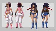 Reference sheet for the Game Gyaru characters
