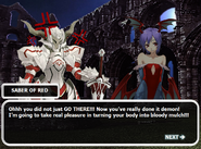 Cutscene between Saber of Red and Lilith Aensland