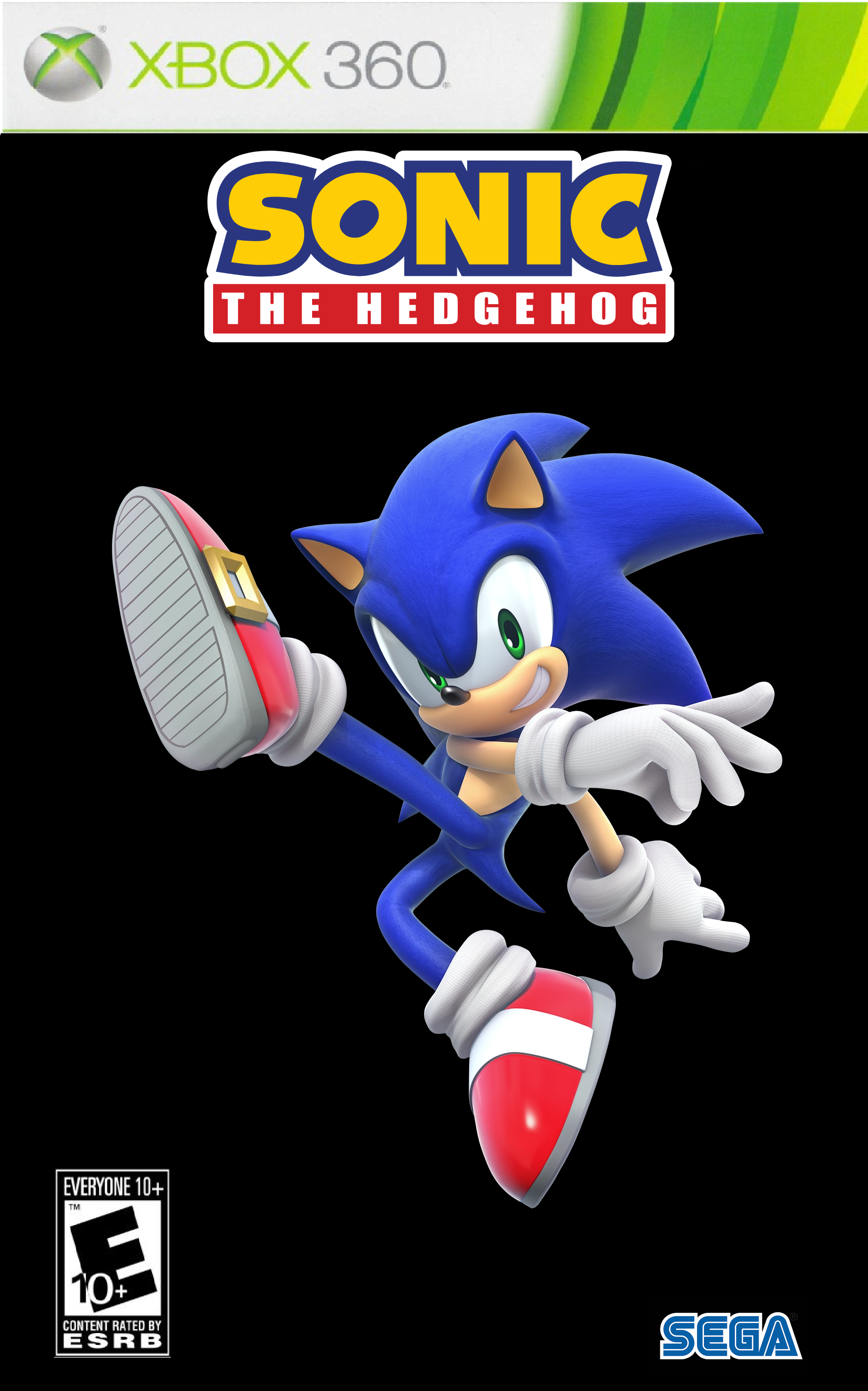 Sonic with 5 spikes on his head stylized as concept art from an xbox 360  sonic game