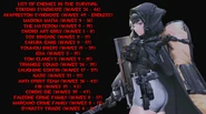 List of Enemies appears in Survival Mode