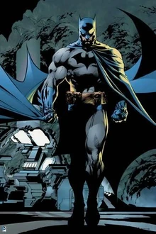 Batman-batman-walking-forward-with-cape-flowing-behind-him-and-machines-in-the-background a-G-13188548-4985786