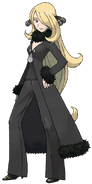 Cynthia, who uses Dragon type Pokémon.