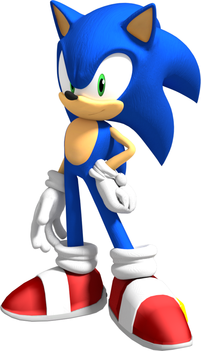 Sonic with 5 spikes on his head stylized as concept art from an xbox 360  sonic game