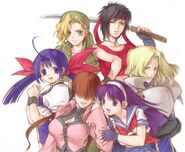 Hotaru along with Eri Kasamoto, Rosa, Charlotte Christine de Colde, Athena Asamiya and Shermie