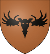 House Hornwood: orange, a black bullmoose's head