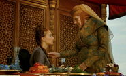 Olenna Tyrell plays with Sansa Stark's special necklace. The jewels are actually soluble crystals of the poison known as "the strangler".