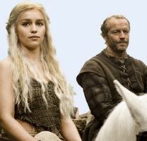 Daenerys und Jorah Mormont beim Reiten.