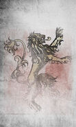 The banner of House Lannister of Casterly Rock, the rulers of the Westerlands.