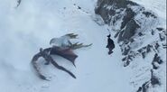 Drogon and Rhaegar landing near waterfall s8 ep1
