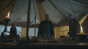 Stannis inside his command tent