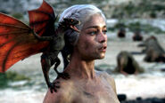 Dany with her newly hatched dragons in "Fire and Blood."