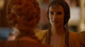 Ellaria is annoyed at Cersei on Joffrey's wedding in "The Lion and the Rose".