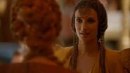 Ellaria is annoyed at Cersei on Joffrey's wedding in "The Lion and the Rose".