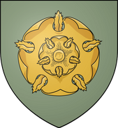 House Tyrell: green, a gold rose