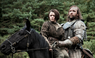 The Hound with Arya in "The Rains of Castamere".