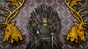 Robert Baratheon on the Iron Throne.