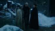 Lord Royce talks with Robett Glover and Petyr Baelish.