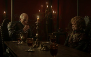 Tywin Lannister appoints Tyrion Lannister as acting Hand of the King.
