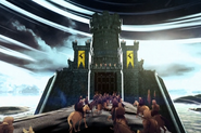 Orys Baratheon's vanguard arriving at Storm's End.