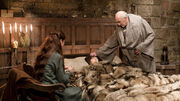 Catelyn, Bran Stark and Maester Luwin 1x02